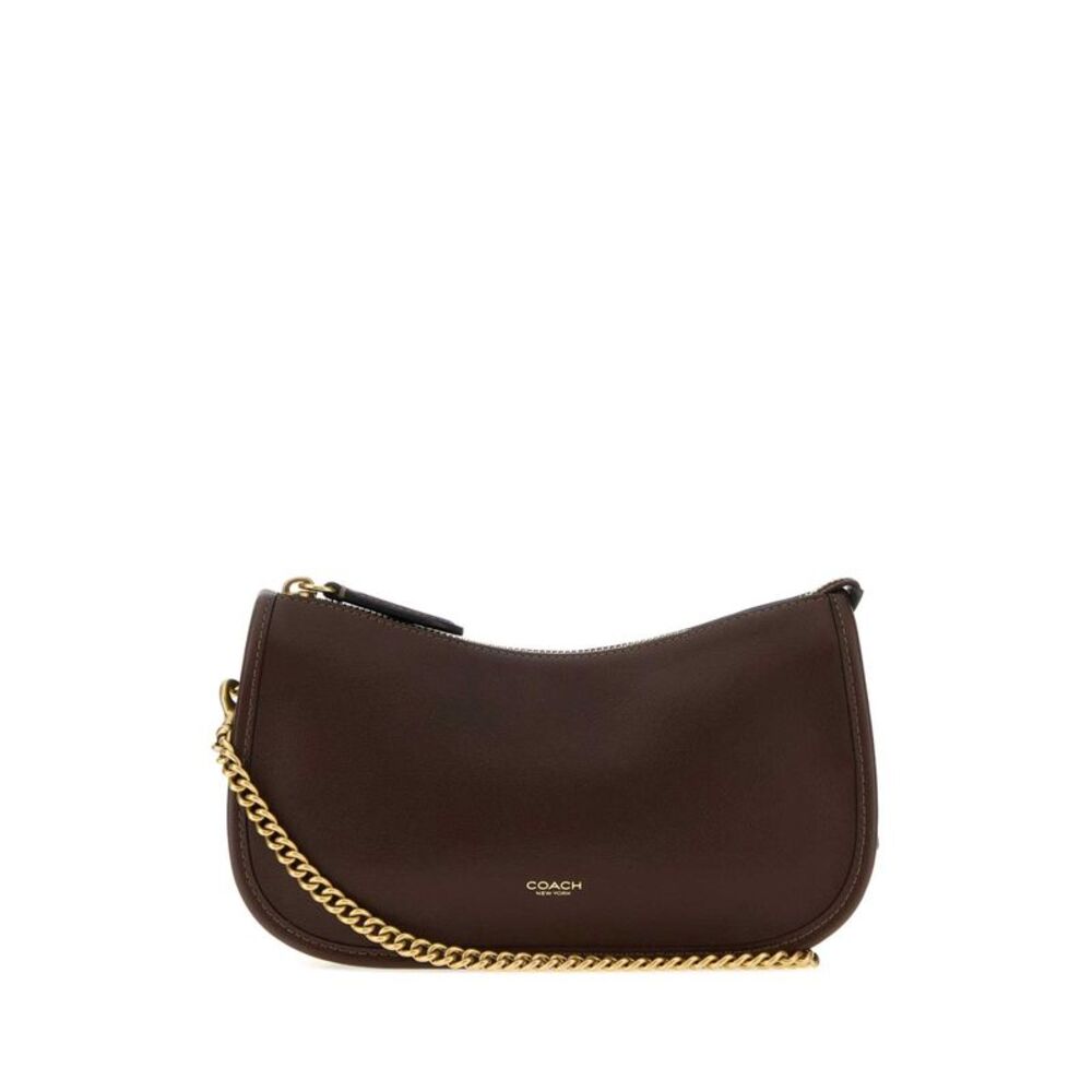 Coach New York Women Brown Leather Waverly Shoulder Bag